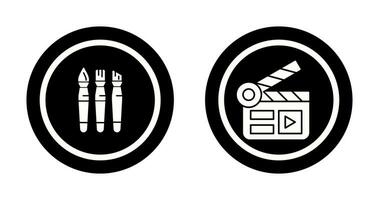 Brushes and Clapper Board Icon vector