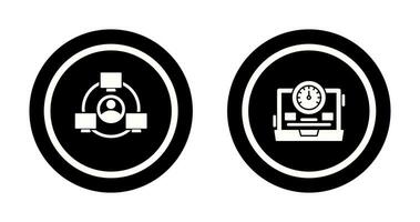 Network and Speedometer Icon vector