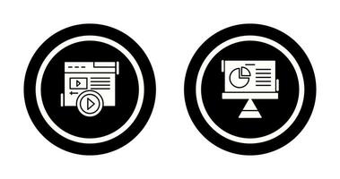 Video Content and Pie Chart Icon vector
