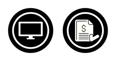 Monitor and Invoice Icon vector