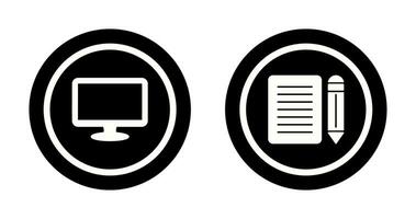 Monitor and Note Icon vector