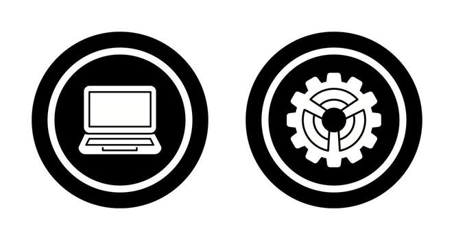 Laptop and Setting Icon vector
