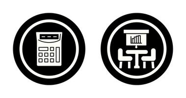 Calculator and meeting Icon vector