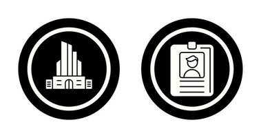 Id Card and Office Building Icon vector