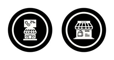 24 Hour and Store Icon vector