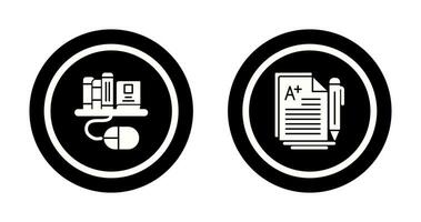 Digital Library and Essay Icon vector