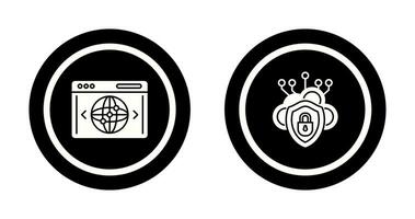 nube seguridad y sitio web icono vector