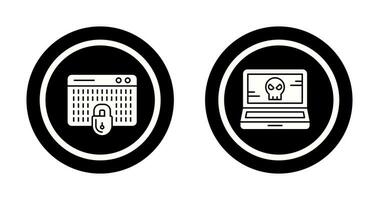 Hacking and Laptop Icon vector