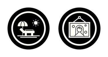 Hammock and Wedding Photo Icon vector