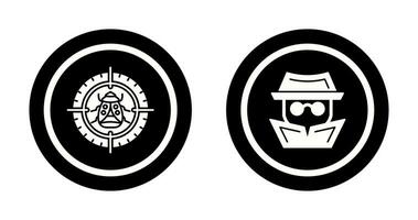 Bug Target and Hacker Icon vector