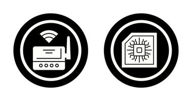 Wifi Router and Chip Icon vector