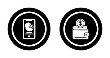 Pie Chart and Wallet Icon vector