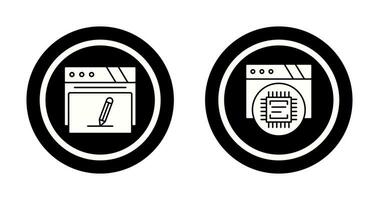 Edit and Cpu Icon Icon vector