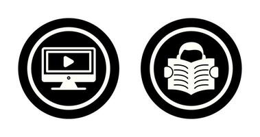 Video Lesson and Reading Icon vector