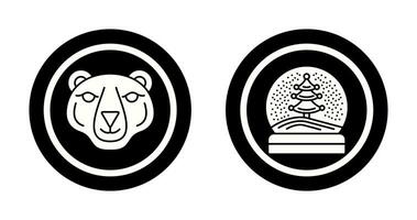Polar Bear and Snow Globe Icon vector
