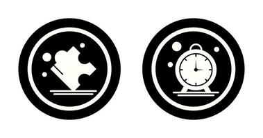 Puzzle and Stop Watch Icon vector