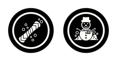 Snowboard and Snowman Icon vector