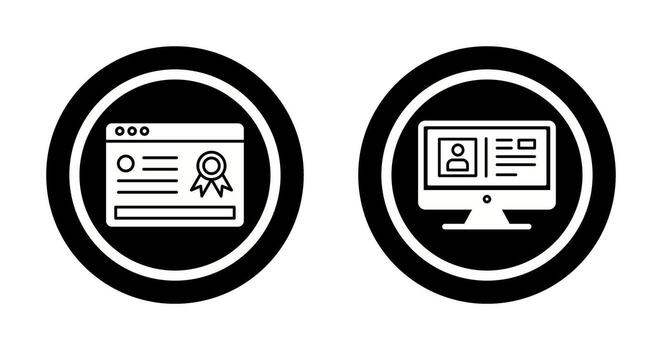 Online Certificate and Profile Icon vector