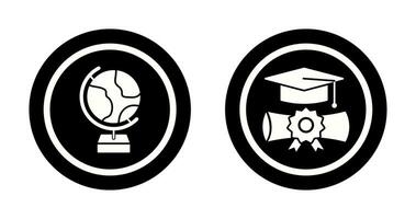 Globe and Graduation Icon vector