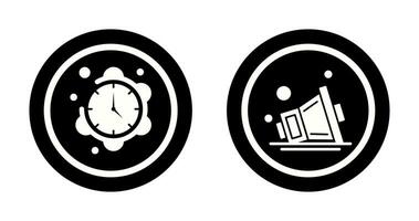 reloj y altavoz icono vector