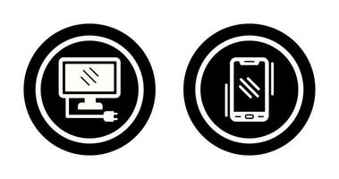 Monitor and Smartphone Icon vector