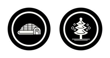 Igloo and Pine Tree Icon vector