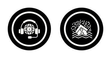 Call Center and Disaster Icon vector