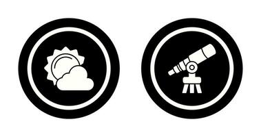 sun and telescope Icon vector