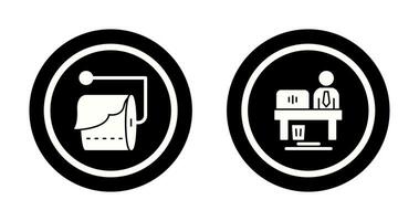 Tissue Roll and Worker Icon vector