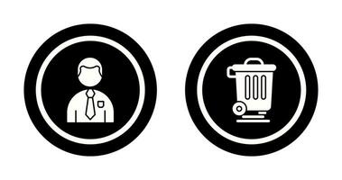 Employee and Dustbin Icon vector