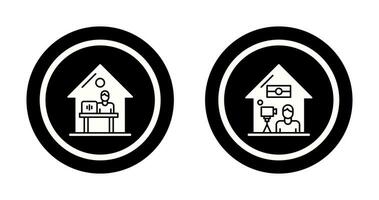 Work At Home and Lie Record Icon vector