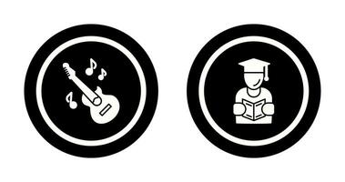 Learning and Guitar Icon vector