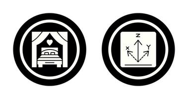 Bed and Axis Icon vector