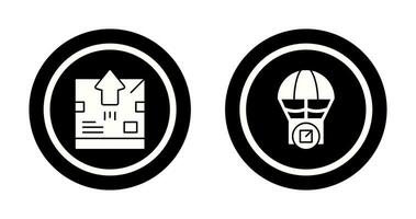 delivery box and parachute Icon vector