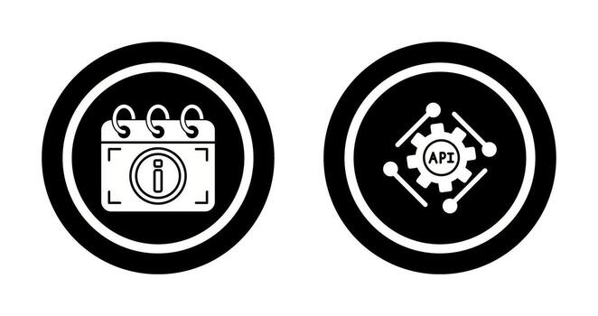 api y calendario icono vector