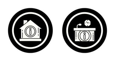 house and information desk Icon vector