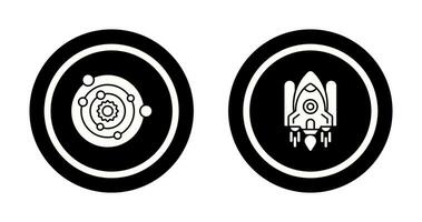 solar systems and space shuttle Icon vector