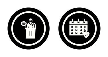 Debate and Calendar Icon vector