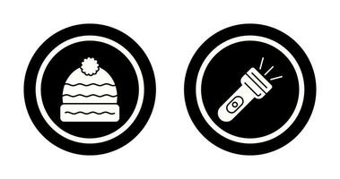 Winter Hat and Flash Light Icon vector