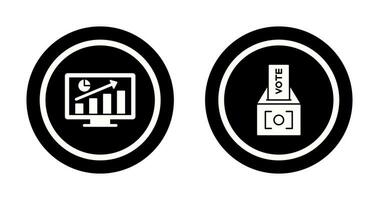 Estadísticas y votar icono vector