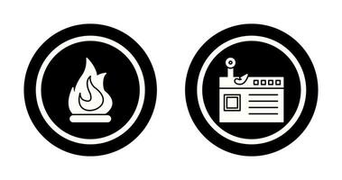 Fire and Phishing Icon vector