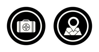 First Aid Kit and Map Icon vector