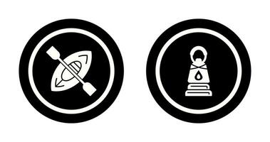 Kayak and Lamp Icon vector