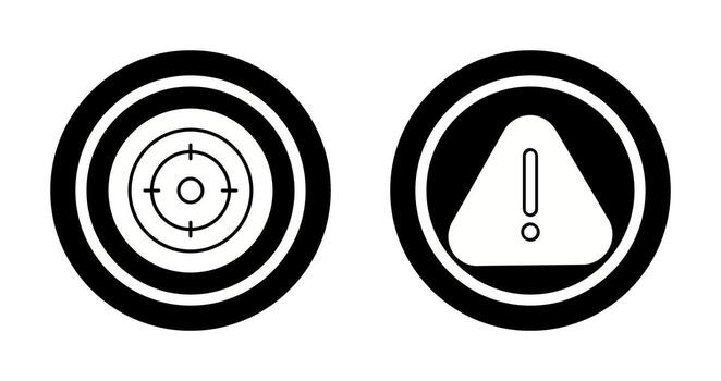 Target and Warning Icon vector
