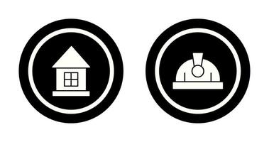 House and Helmet Icon vector