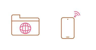 network folder and connected device Icon vector