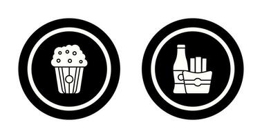 Pop corn and French  Icon vector