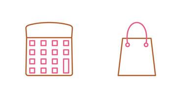 calculator and shopping bag Icon vector