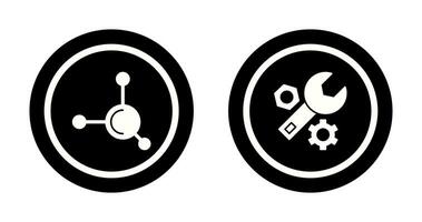 Molecule and Wrench Icon vector