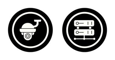 Security Camera and Server Icon vector